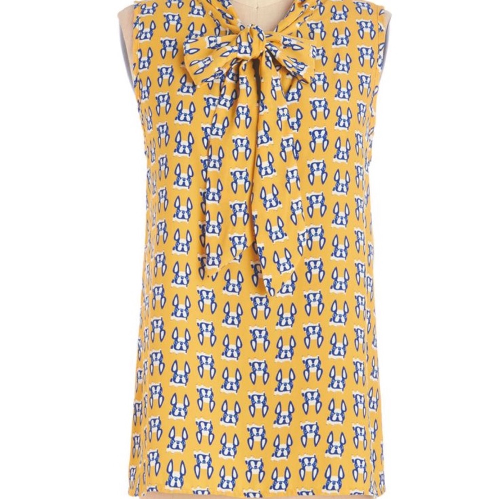 🐶MODCLOTH Boston Terrier Print Blouse🐶